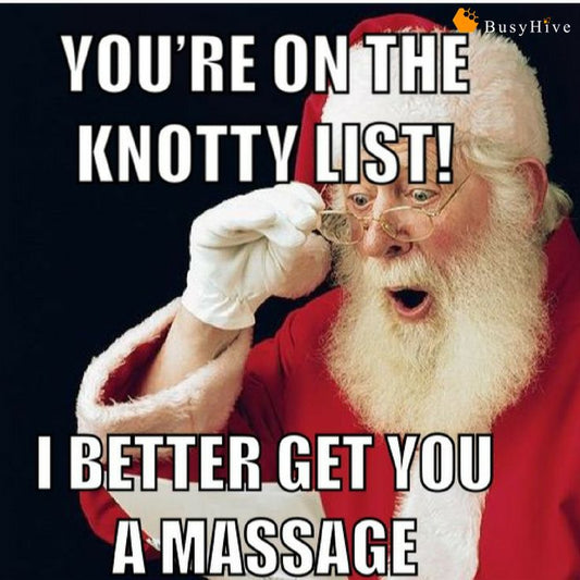 Santa offering massage gift